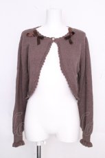 画像1: m petit by misako / AM*リボンニットボレロ S ブラウン S-26-10-29-016-LO-TO-HR-ZS (1)