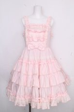 画像1: Angelic Pretty / Prettyフリルジャンパースカート  ピンク S-26-10-29-023-AP-OP-HR-ZS (1)