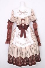 画像1: With Puji / カトラリー刺繍ワンピース L ブラウン S-26-10-29-035-LO-OP-HR-ZS (1)