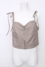 画像1: axes femme / リボンフェイクレザービスチェ  ベージュ S-26-10-30-032-AX-TO-AS-ZS (1)