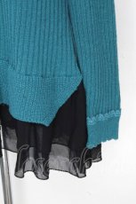 画像4: axes femme / 裾シフォンニット  グリーンｘ黒 S-26-10-30-034-AX-TO-HR-ZS (4)