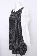 画像3: Amavel / シフォン切替ツイードワンピース  黒ｘ白 S-26-10-30-035-CA-CO-HR-ZS (3)
