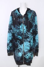 画像1: NieR Clothing / プリントフードZIPパーカー  黒ｘグリーン S-26-10-30-041-PU-TO-AS-ZS (1)