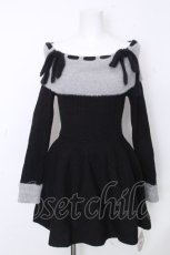 画像1: Bubbles / リボンオフショルワンピース S 黒ｘグレー S-26-10-30-043-LO-TO-HR-ZS (1)