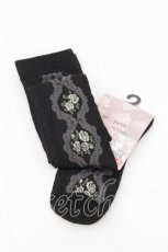 画像1: m petit by misako / ECAMOVKバラレースソックス 23~25 黒 S-26-10-30-010-LO-ZA-HR-ZS (1)