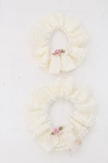 画像1: m petit by misako / AM*NIシュシュ2点セット  アイボリー S-26-10-30-014-LO-ZA-HR-ZS (1)