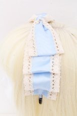 画像3: LOLITA / サテンリボンカチューシャ  サックス S-26-10-30-017-LO-TO-HR-ZS (3)