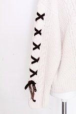 画像3: axes femme / レースアップニットカーディガン  アイボリー S-26-10-30-024-AX-TO-HR-ZS (3)