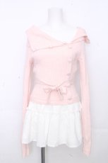 画像1: Bubbles / ケーブルオフショルワンピース  ピンクｘ白 S-26-10-30-031-LO-TO-HR-ZS (1)