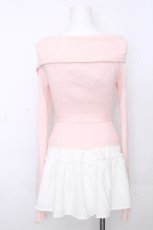画像2: Bubbles / ケーブルオフショルワンピース  ピンクｘ白 S-26-10-30-031-LO-TO-HR-ZS (2)