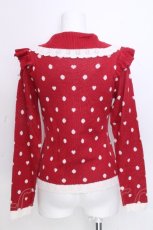 画像2: axes femme kawaii / ハートドットニットプル  赤ｘ白 S-26-10-31-031-AX-TO-HR-ZS (2)