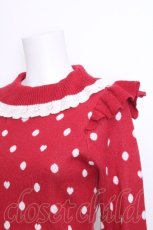 画像4: axes femme kawaii / ハートドットニットプル  赤ｘ白 S-26-10-31-031-AX-TO-HR-ZS (4)