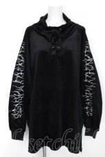 画像1: REFLEM / ベロアスタンドネックプルオーバーカットソー  黒 S-26-10-31-035-PU-TO-AS-ZS (1)