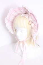 画像1: BABY,THE STARS SHINE BRIGHT / オーナメントジャガード舞踏会ボンネット  ピンク S-26-10-31-007-BA-AC-HR-ZS (1)