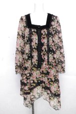 画像1: axes femme / 花柄シフォンワンピース  黒 S-26-10-31-058-AX-OP-HR-ZS (1)