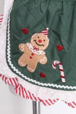 画像4: Chalmiere / クリスマス刺繍エプロン  グリーン S-26-10-31-018-AX-OP-HR-ZS (4)