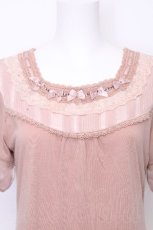 画像3: axes femme / ミニリボンインナープルオーバー  ピンクベージュ S-26-10-31-022-AX-TO-HR-ZS (3)