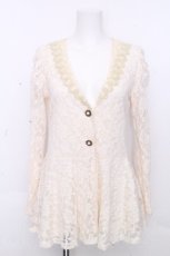 画像1: axes femme / 総レースペプラムカーディガン  オフ S-26-10-31-023-AX-TO-AS-ZS (1)