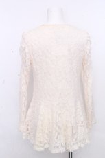 画像2: axes femme / 総レースペプラムカーディガン  オフ S-26-10-31-023-AX-TO-AS-ZS (2)