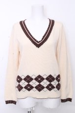 画像1: axes femme / アーガイルニット  アイボリー S-26-10-31-024-AX-TO-HR-ZS (1)