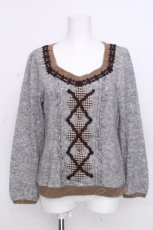 画像1: axes femme / アーガイルニット  グレー S-26-10-31-027-AX-TO-HR-ZS (1)