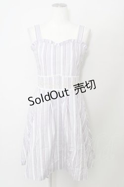 画像1: 【SALE】axes femme POETIQUE / ストライプジャンパースカート  ラベンダー T-23-11-30-048-AX-OP-IG-ZT304