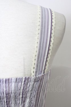 画像3: axes femme POETIQUE / ストライプジャンパースカート  ラベンダー T-23-11-30-048-AX-OP-IG-ZT304