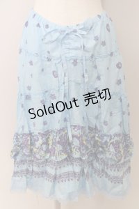axes femme / 水彩風スカート  サックス T-23-11-30-059-AX-SK-IG-ZT302