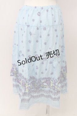 画像2: axes femme / 水彩風スカート  サックス T-23-11-30-059-AX-SK-IG-ZT302