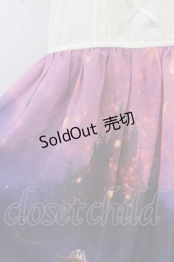 画像4: 【SALE】axes femme POETIQUE / パフ袖パネル柄ワンピース  アイボリーＸ紫 T-23-12-10-004-AX-OP-HD-ZT162