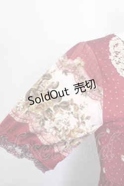 画像3: axes femme / レースアップローズドットワンピース  ワイン T-23-12-21-032-AX-OP-IG-ZT068