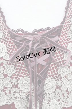 画像4: axes femme / レースアップローズドットワンピース  ワイン T-23-12-21-032-AX-OP-IG-ZT068