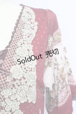 画像5: axes femme / レースアップローズドットワンピース  ワイン T-23-12-21-032-AX-OP-IG-ZT068