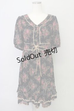 画像1: axes femme / ローズブーケワンピース  クロ T-23-12-21-037-AX-OP-IG-ZT086
