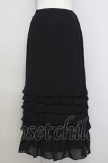 画像1: 【SALE】KANEKO ISAO / シフォンフリルスカート L 黒 T-24-01-16-027-EL-SK-HD-ZT401 (1)