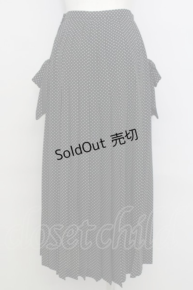 画像2: 【SALE】KANEKO ISAO / ドットリボンプリーツスカート  黒Ｘ白 T-24-01-16-031-EL-SK-HD-ZT401 (2)