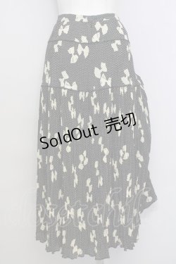 画像2: KANEKO ISAO / リボンドットシルエットプリーツスカート  黒Xアイボリー T-24-01-16-032-EL-SK-HD-ZT401