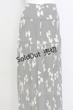 画像4: KANEKO ISAO / リボンドットシルエットプリーツスカート  黒Xアイボリー T-24-01-16-032-EL-SK-HD-ZT401