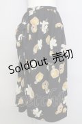 【SALE】KANEKO ISAO / クチナシ&香水瓶柄スカート  黒Ｘブラウン T-24-01-16-035-EL-SK-HD-ZT402