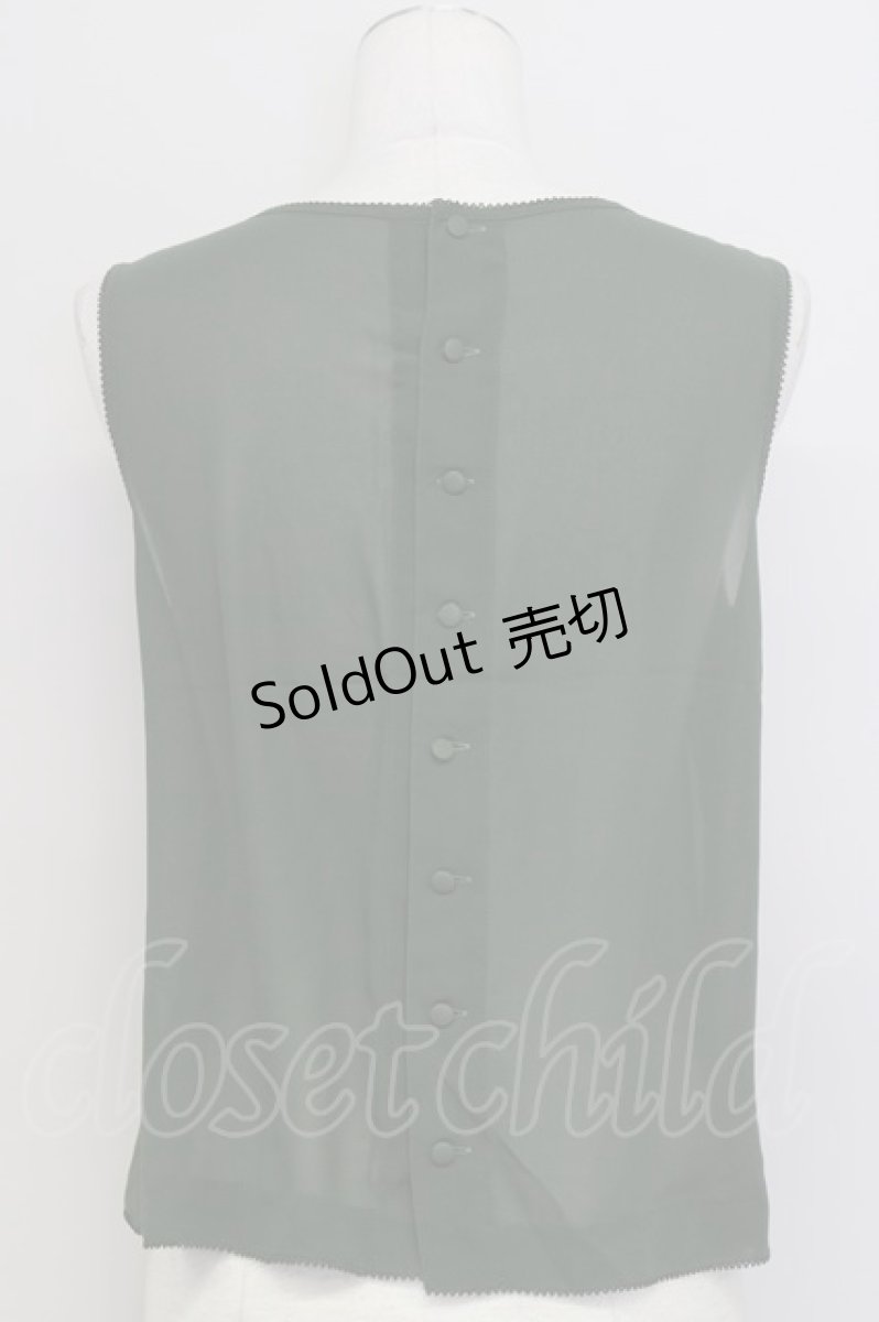 画像2: 【SALE】KANEKO ISAO / ハート香水瓶シフォンノースリーブトップス  グリーン T-24-01-16-005-EL-TO-HD-ZT372 (2)