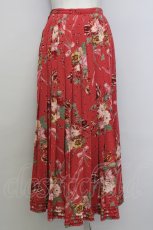画像2: 【SALE】KANEKO ISAO / フラワーブーケプリーツスカート  赤 T-24-01-16-037-EL-SK-HD-ZT402 (2)
