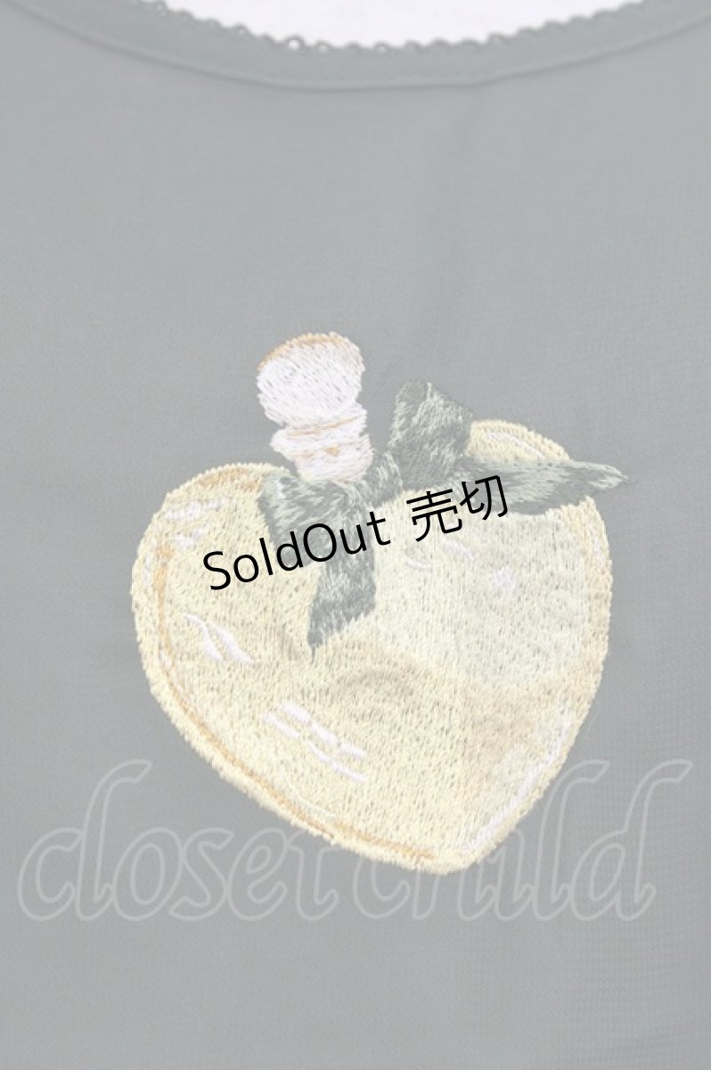 画像3: 【SALE】KANEKO ISAO / ハート香水瓶シフォンノースリーブトップス  グリーン T-24-01-16-005-EL-TO-HD-ZT372 (3)