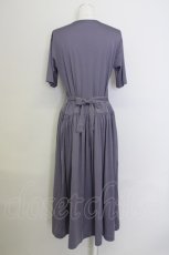 画像2: 【SALE】KANEKO ISAO / ロゴ刺繍半袖ワンピース  紫 T-24-01-16-016-EL-OP-HD-ZT373 (2)
