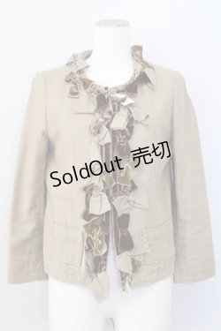画像1: 【SALE】Jane Marple Dans Le Saｌon / ビンテージベルベットリボンのシャネルジャケット M ベージュ T-24-01-17-025-JM-JA-IG-ZT404