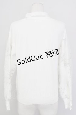 画像2: 【SALE】axes femme / お星さまチュール袖ニット  シロ T-24-01-17-003-AX-TO-IG-ZT126