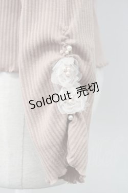 画像3: axes femme / 花モチーフリブプルオーバー  ピンクベージュ T-24-01-17-016-AX-TO-IG-ZT403