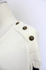 画像4: 【SALE】axes femme / 肩ボタンデザインボーダースリットワンピース M シロｘクロ T-24-01-19-003-AX-OP-YM-ZT395 (4)