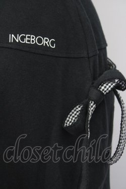 画像3: INGEBORG / サイドリボン後ろロゴカットスカート  黒Ｘ白 T-24-01-20-020-LO-SK-HD-ZT007