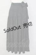 INGEBORG / ストライプ刺繍風スカート  黒 T-24-01-20-021-LO-SK-HD-ZT007