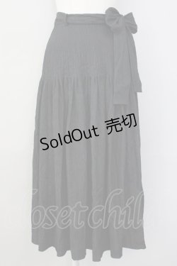 画像1: INGEBORG / ストライプ刺繍風スカート  黒 T-24-01-20-021-LO-SK-HD-ZT007